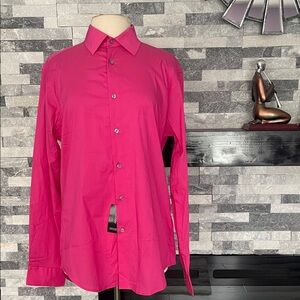 Alfani  Button Up Shirt in Pink Rose Slim Fit M 15-15.5  34-35 Way Stretch NEW